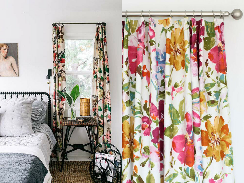 Floral Prints & Watercolor Curtain